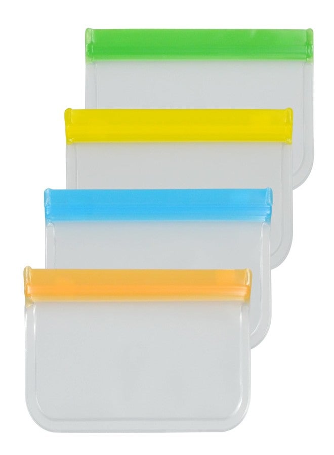 IHYjinchoo 4 Pack Reusable Storage Bags, Thick Leakproof Freezer Bags, Food Storage Containers for Meat, Veggies, Sandwiches, Snacks, Travel, and Home Use (4Pcs-Small) - Image 1
